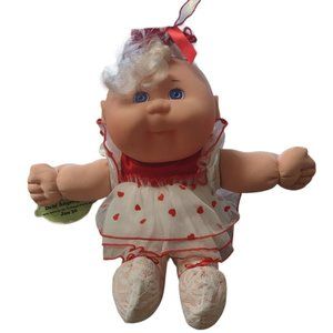 Vintage Cabbage Patch Kid Preemie Girl Doll Blue Eyes Blond Hair Original Outfit